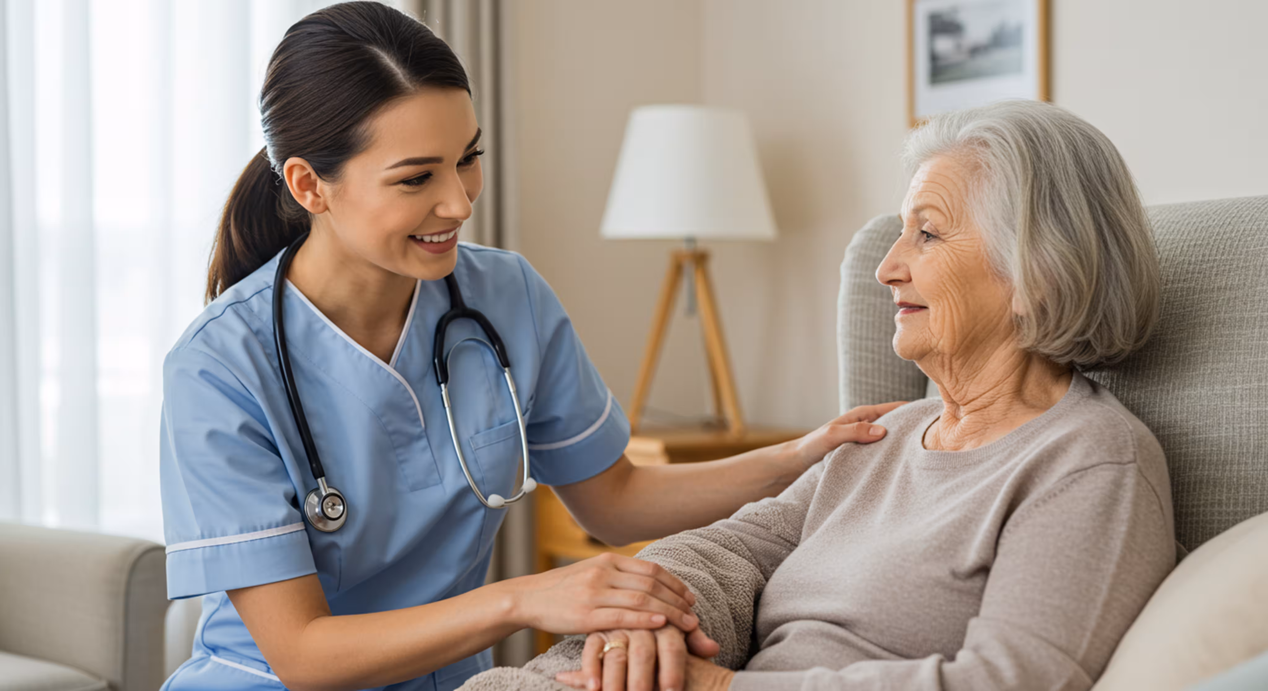 A person enjoying their independent living space