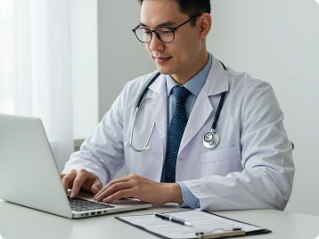 Medical professional working